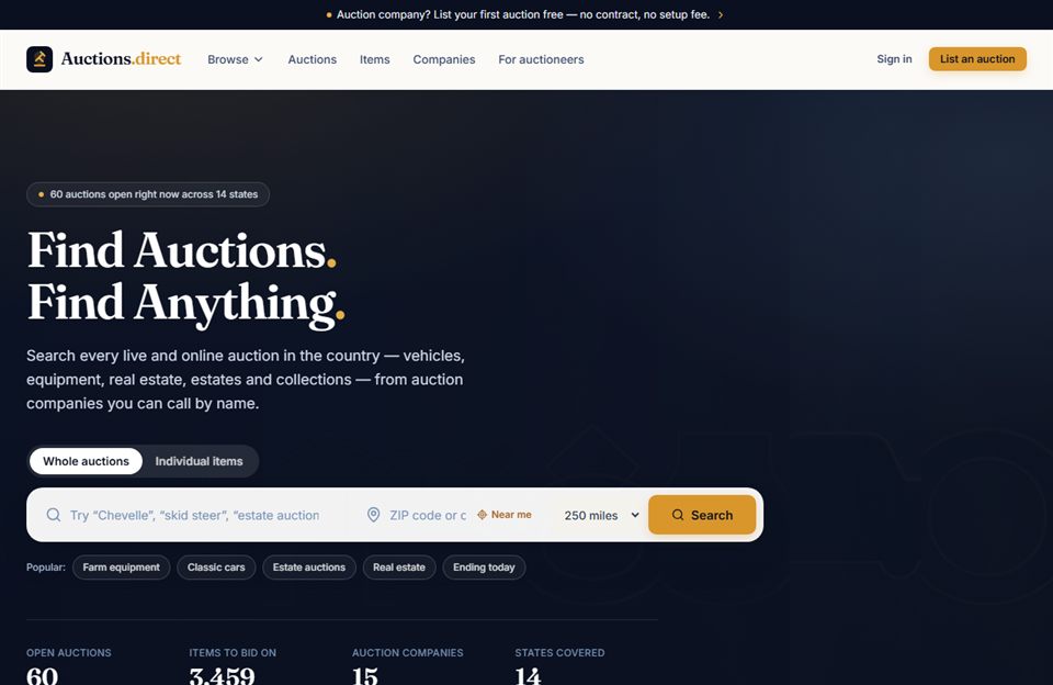 Auctions.direct homepage preview