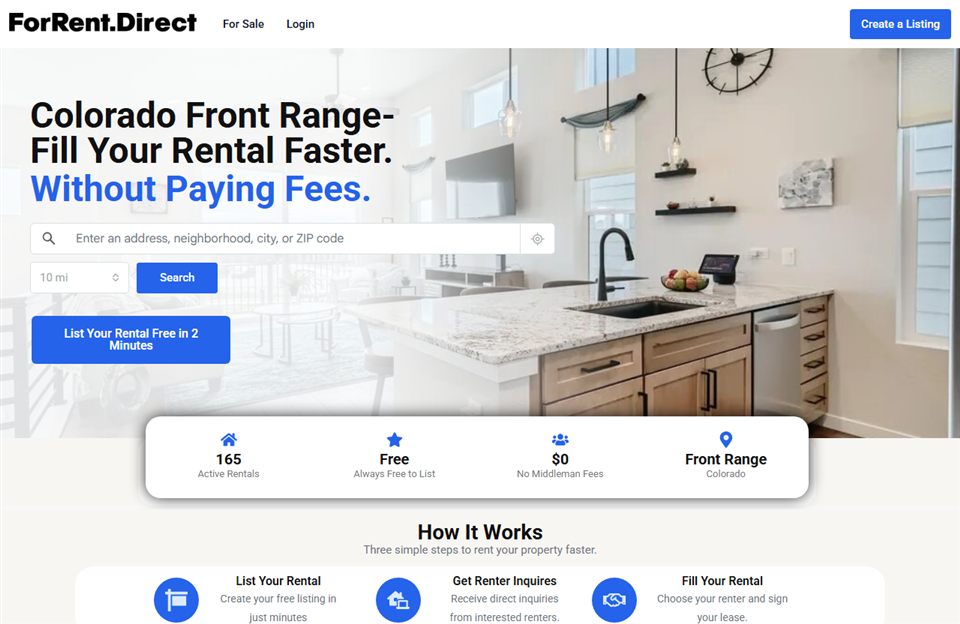 ForRent.Direct homepage