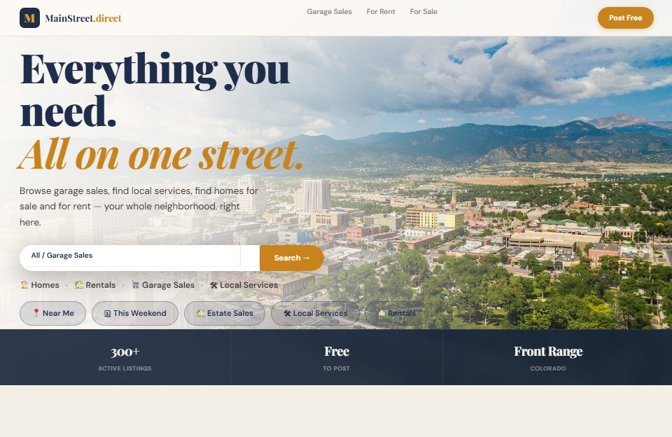MainStreet.Direct homepage